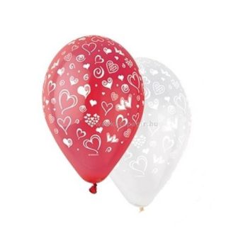 Léggömb, 30 cm, szíves 10 /csom