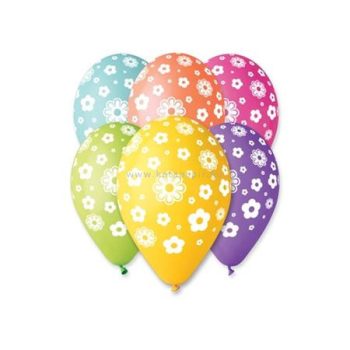 Léggömb, 30 cm, virágos 10 /csom