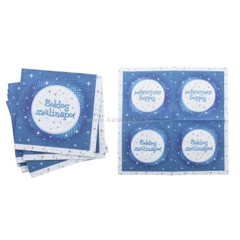   Szalvéta, 3 rétegű, 33x33 cm, "Boldog Születésnapot", kék 16 /csom
