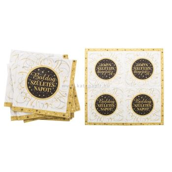   Szalvéta, 33x33 cm, "Boldog Születésnapot", elegáns 16 /csom