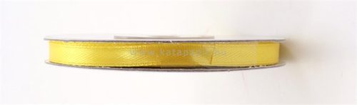 Szatén szalag, 6 mm, sárga 25 méter/db