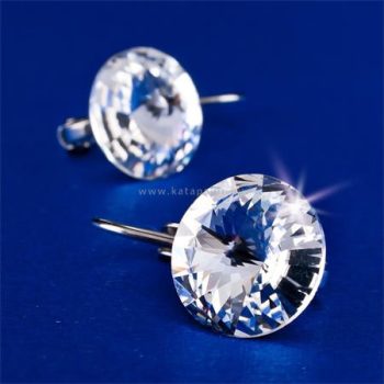   Fülbevaló, francia kapcsos, natúr fehér, SWAROVSKI® kristállyal, 12 mm, ART CRYSTELLA®