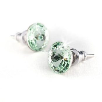   Fülbevaló, almazöld SWAROVSKI® kristállyal, csúcsos, 8mm, ART CRYSTELLA® 