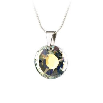   Nyaklánc, Nap formájú, fehér színjátszós SWAROVSKI® kristállyal, 19mm, ART CRYSTELLA®