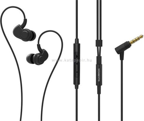 Fülhallgató, mikrofon, hangerőszabályzó, fém, SOUNDMAGIC "PL30+C", fekete-szürke