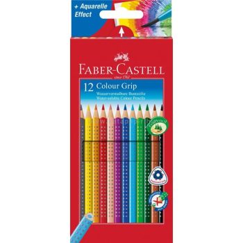   Színes ceruza készlet, háromszögletű, FABER-CASTELL "Grip 2001", 12 különböző szín
