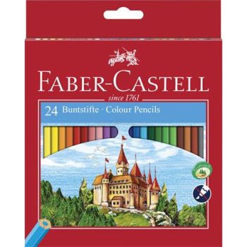   Színes ceruza készlet, hatszögletű, FABER-CASTELL "Classic", 24 különböző szín