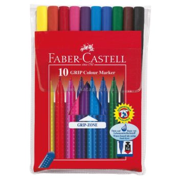   Filctoll készlet, háromszögletű, FABER-CASTELL "Grip", 10 különböző szín