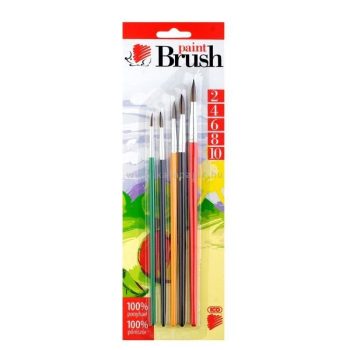   Ecsetkészlet, no. 2-4-6-8-10, fa, ICO "Süni", vegyes színek