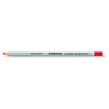  Színes ceruza, hatszögletű, mindenre író, lemosható, (omnichrom) STAEDTLER "Lumocolor", piros