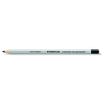   Színes ceruza, hatszögletű, mindenre író, lemosható, (omnichrom) STAEDTLER "Lumocolor", fekete