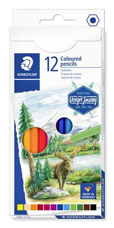 Színes ceruza készlet, hatszögletű, STAEDTLER "Design Journey", 12 különböző szín