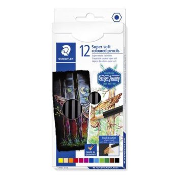   Színes ceruza készlet, hatszögletű, STAEDTLER "Design Journey Super Soft", 12 különböző szín