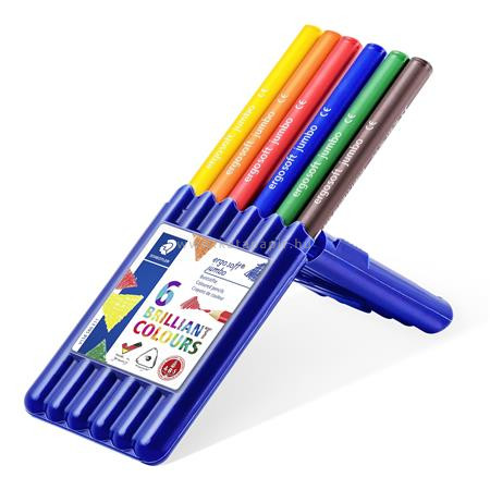 Színes ceruza készlet, háromszögletű, vastag, STAEDTLER "Ergo Soft Jumbo", 6 különböző szín