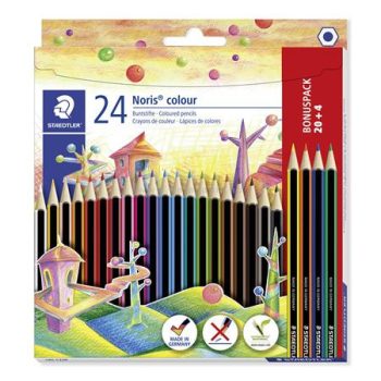   Színes ceruza készlet, hatszögletű, STAEDTLER "Noris Colour", 20+4 különböző szín