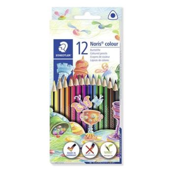   Színes ceruza készlet, háromszögletű, STAEDTLER "Noris Colour", 12 különböző szín