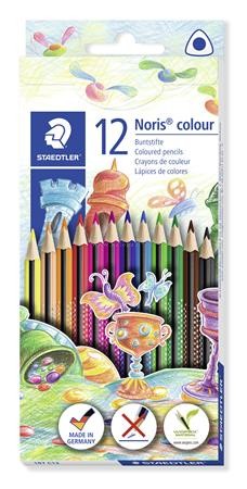 Színes ceruza készlet, háromszögletű, STAEDTLER "Noris Colour", 12 különböző szín