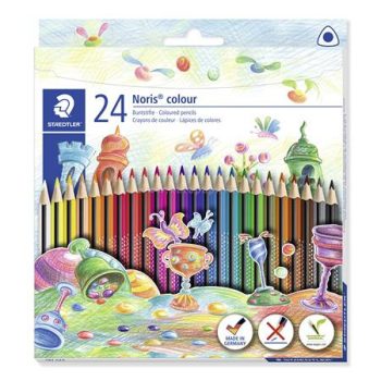   Színes ceruza készlet, háromszögletű, STAEDTLER "Noris Colour", 24 különböző szín