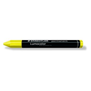   Jelölőkréta, mindenre író, vízálló (omnigraph), STAEDTLER "Lumocolor", sárga, 12 db