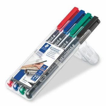   Alkoholos marker készlet, OHP, 0,4 mm, STAEDTLER "Lumocolor 313 S", 4 különböző szín