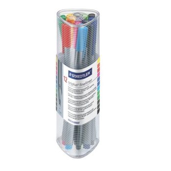   Tűfilc készlet, 0,3 mm, STAEDTLER "Triplus", 12 különböző szín