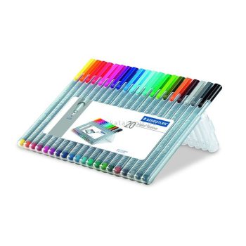   Tűfilc készlet, 0,3 mm, STAEDTLER "Triplus Box", 20 különböző szín
