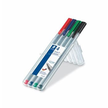   Tűfilc készlet, 0,3 mm, STAEDTLER "Triplus Box", 4 különböző szín