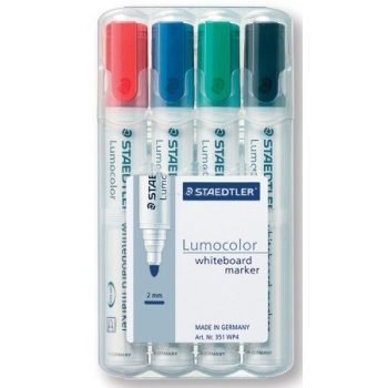   Táblamarker készlet, 2 mm, kúpos, STAEDTLER "Lumocolor 351", 4 különböző szín