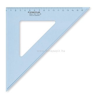   Háromszög vonalzó, műanyag, 45°, 25 cm, STAEDTLER "Mars", átlátszó kék
