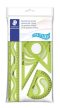 Vonalzókészlet, műanyag, hajlítható, 4 darabos, STAEDTLER "Ultraflex", vegyes színek