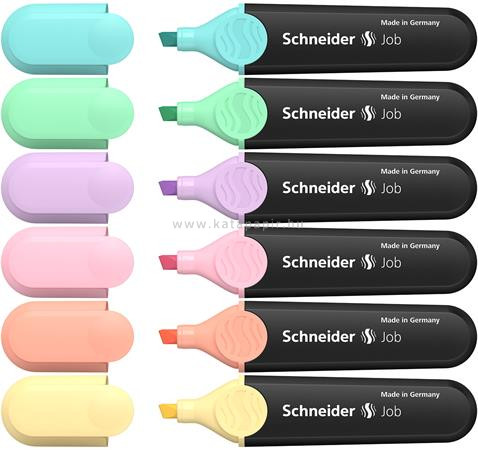 Szövegkiemelő készlet, 1-5 mm, SCHNEIDER "Job Pastel", 6 különböző pasztell szín