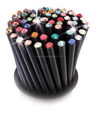 Ceruzák tartóban, vegyes színű SWAROVSKI® kristállyal, 50db-os szett, ART CRYSTELLA® 50 /csom