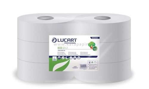 Toalettpapír, 2 rétegű, 165 m, 23 cm átmérő, LUCART, "Eco", fehér 6 tek/csom