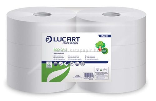 Toalettpapír, 2 rétegű, nagytekercses, 28 cm átmérő, LUCART, "Eco 28 J", fehér 6 tek/csom