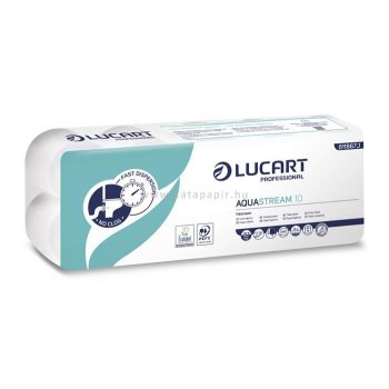   Toalettpapír, 2 rétegű, kistekercses, 22 m, LUCART "Aquastream 10" 10 tek/csomag