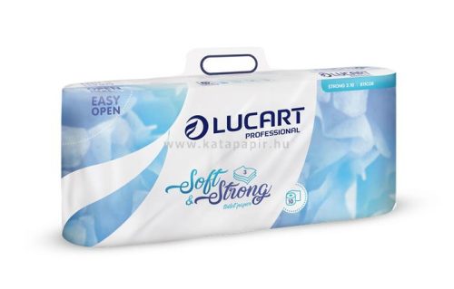 Toalettpapír, 3 rétegű, kistekercses, 10 tekercs, LUCART "Soft and Strong", fehér 10 tek/csom