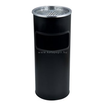   Kültéri szemetes, tűzálló, kivehető hamutartóval, fekete, 25x58 cm